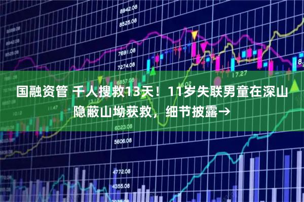国融资管 千人搜救13天！11岁失联男童在深山隐蔽山坳获救，细节披露→